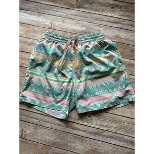 Chubbies Swim Trunks Mens Small Aztec Print 5.5" Shorts Beach Lined